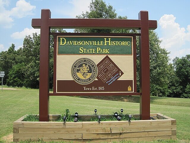 Davidsonville historic state park sign