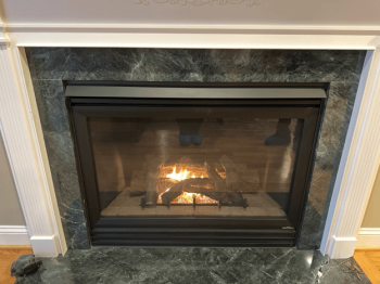 A beautiful gas fireplace installed in Annapolis by Belair Engineering and Service Company, Inc.